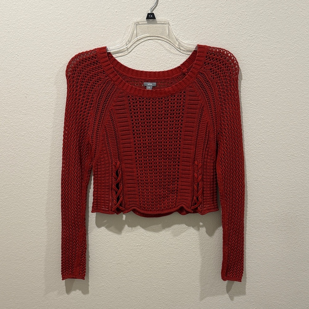 Aerie Red Crew Neck Sweater